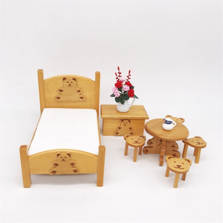 Set da letto per orsetto miniatura casa bambole 1:12