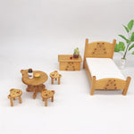 Set da letto per orsetto miniatura casa bambole 1:12