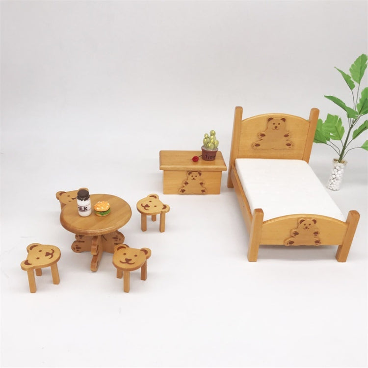 Set da letto per orsetto miniatura casa bambole 1:12