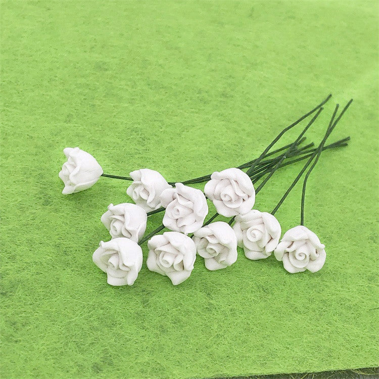 10 Rose decorative in resina per casa delle bambole 1:12