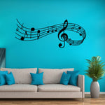 Adesivo murale note musicali in PVC opaco rimovibile