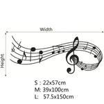 Adesivo murale note musicali in PVC opaco rimovibile