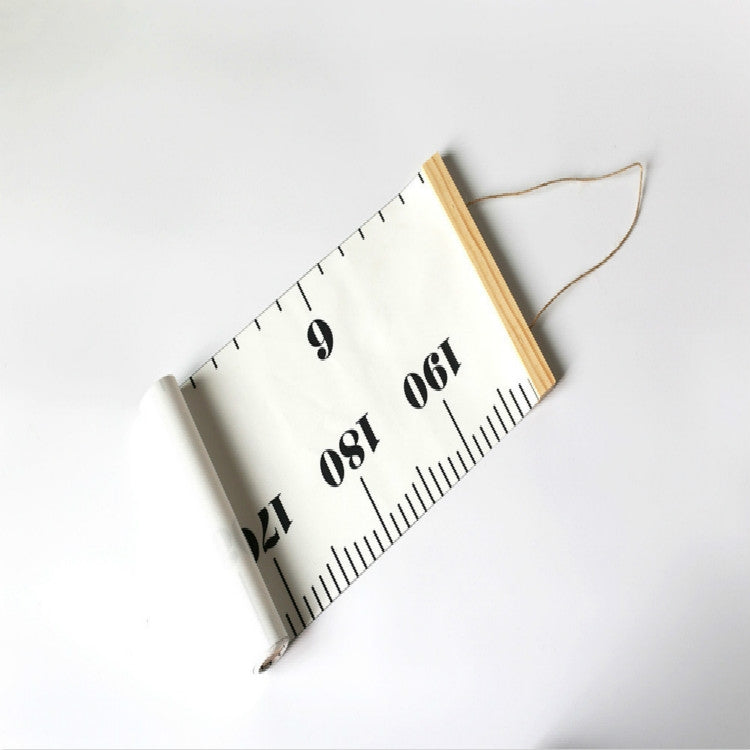Adesivo da parete in legno con righello crescita bambini
