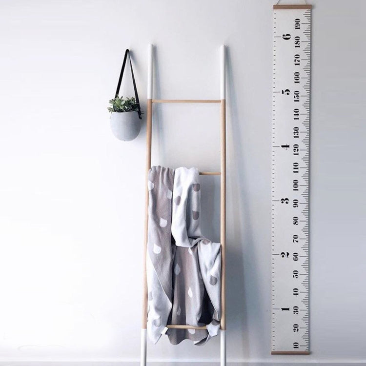 Adesivo da parete in legno con righello crescita bambini