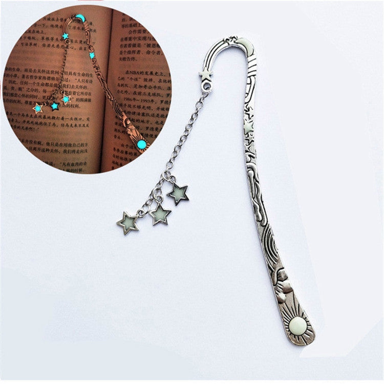 Segnalibro luminoso in metallo Sun Moon Star 12,3 cm