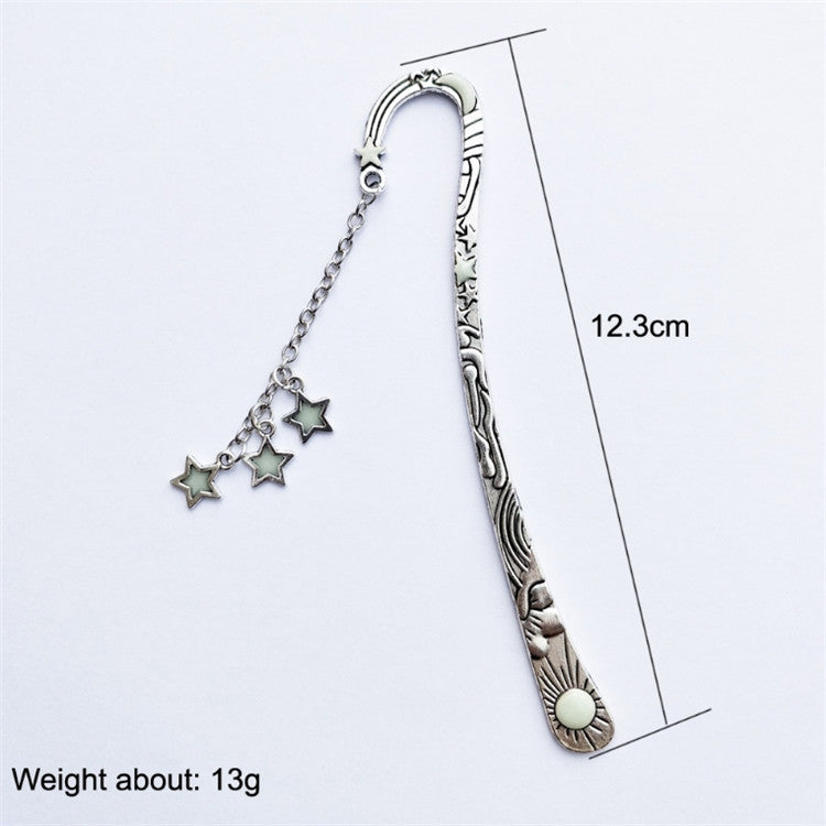 Segnalibro luminoso in metallo Sun Moon Star 12,3 cm