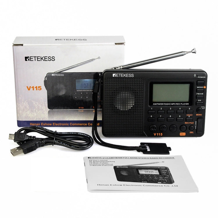 Retekess V-115 Radio portatile FM AM con lettore MP3