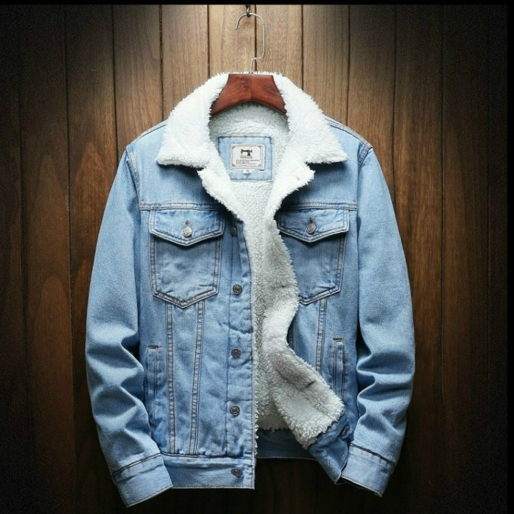 Giacche di jeans uomo invernali con fodera in lana