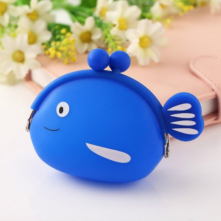 Portamonete in silicone con mini pesce cartone animato