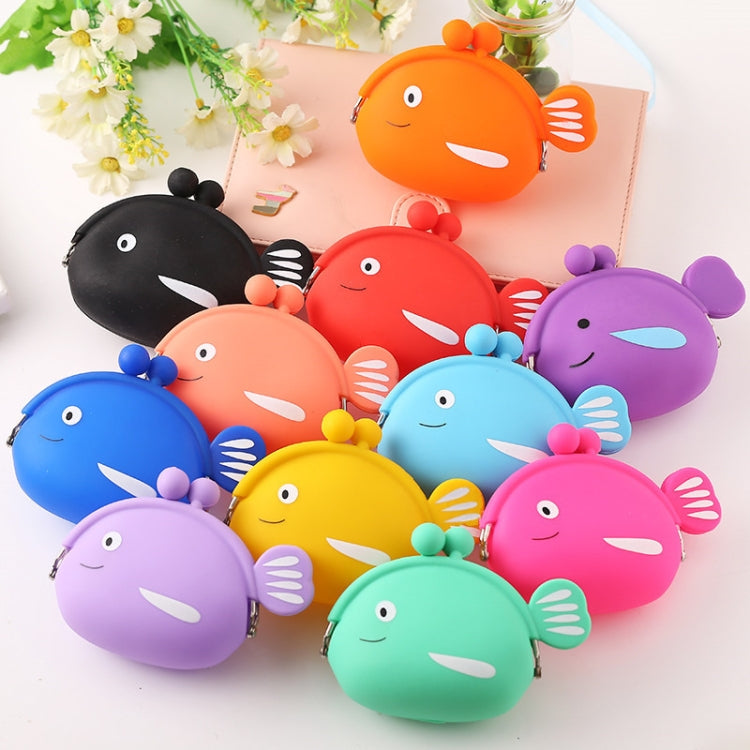 Portamonete in silicone con mini pesce cartone animato