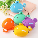 Portamonete in silicone con mini pesce cartone animato