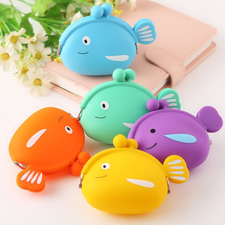Portamonete in silicone con mini pesce cartone animato