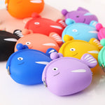 Portamonete in silicone con mini pesce cartone animato