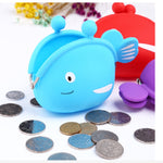 Portamonete in silicone con mini pesce cartone animato