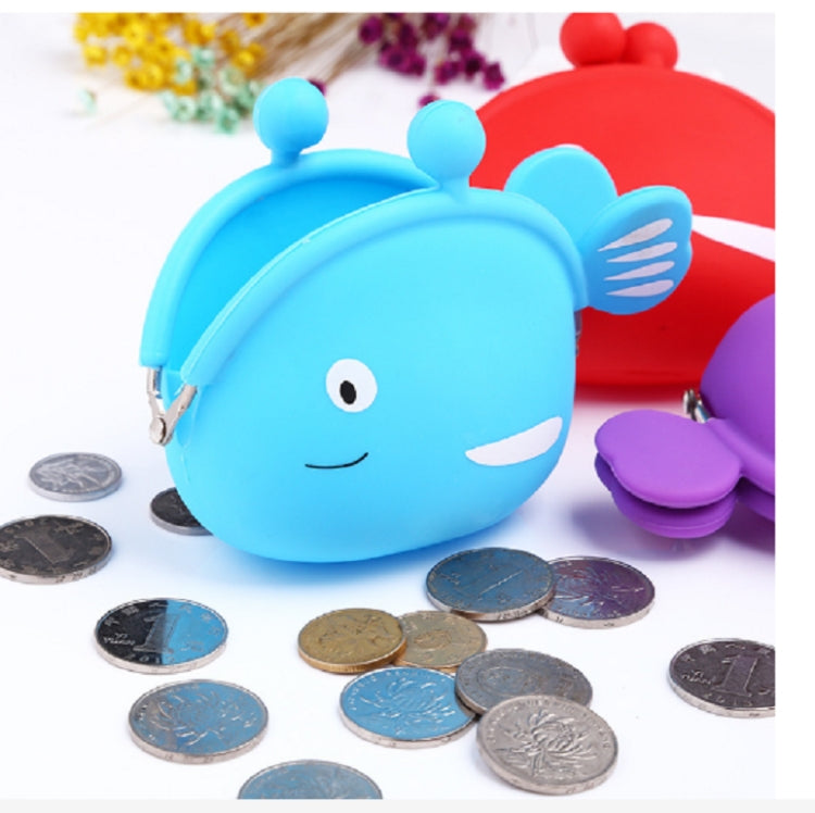 Portamonete in silicone con mini pesce cartone animato