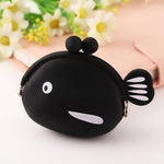 Portamonete in silicone con mini pesce cartone animato