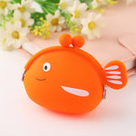 Portamonete in silicone con mini pesce cartone animato