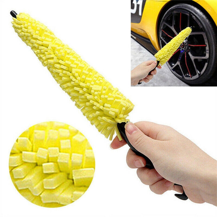 Spazzola per pulizia ruote auto con manico in plastica