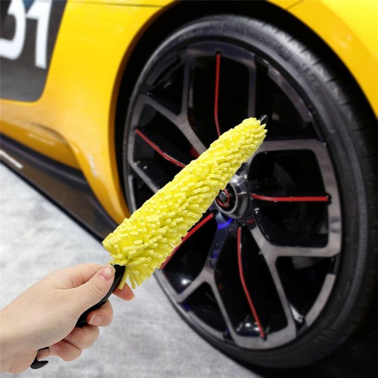 Spazzola per pulizia ruote auto con manico in plastica