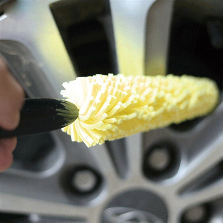 Spazzola per pulizia ruote auto con manico in plastica