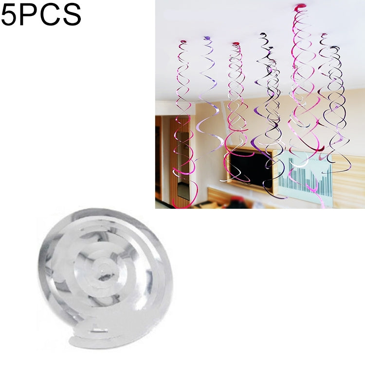 Ornamenti a spirale in PVC 70 cm con paillettes 5 pezzi