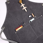 Grembiule in tela spessa con cinturino in pelle 80x56 cm