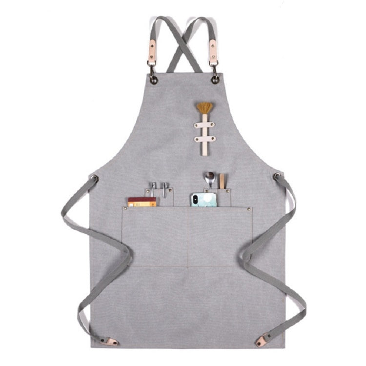Grembiule in tela spessa con cinturino in pelle 80x56 cm