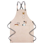 Grembiule in tela spessa con cinturino in pelle 80x56 cm
