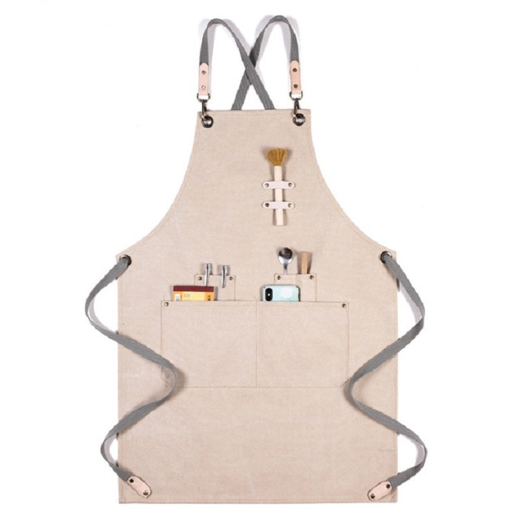 Grembiule in tela spessa con cinturino in pelle 80x56 cm