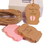 Etichette festa baby shower in carta kraft 50 pezzi