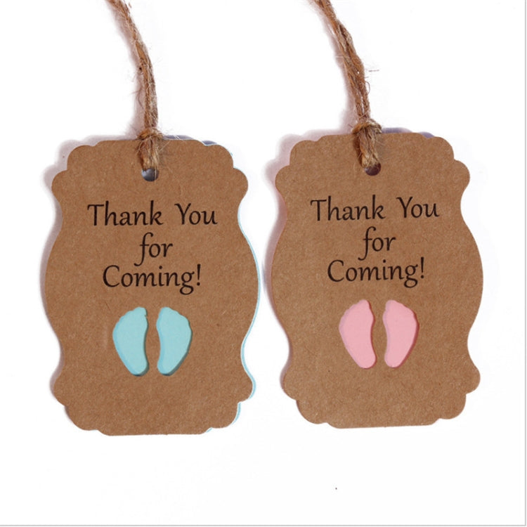 Etichette festa baby shower in carta kraft 50 pezzi