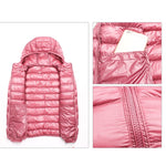 Parka donna in piumino d'anatra bianco ultra leggero