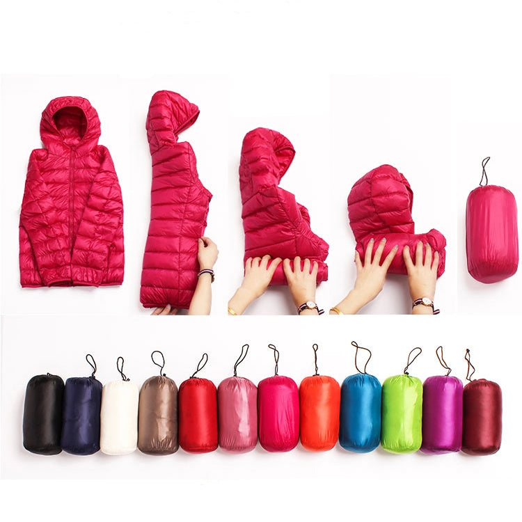 Parka donna in piumino d'anatra bianco ultra leggero