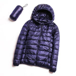 Parka donna in piumino d'anatra bianco ultra leggero
