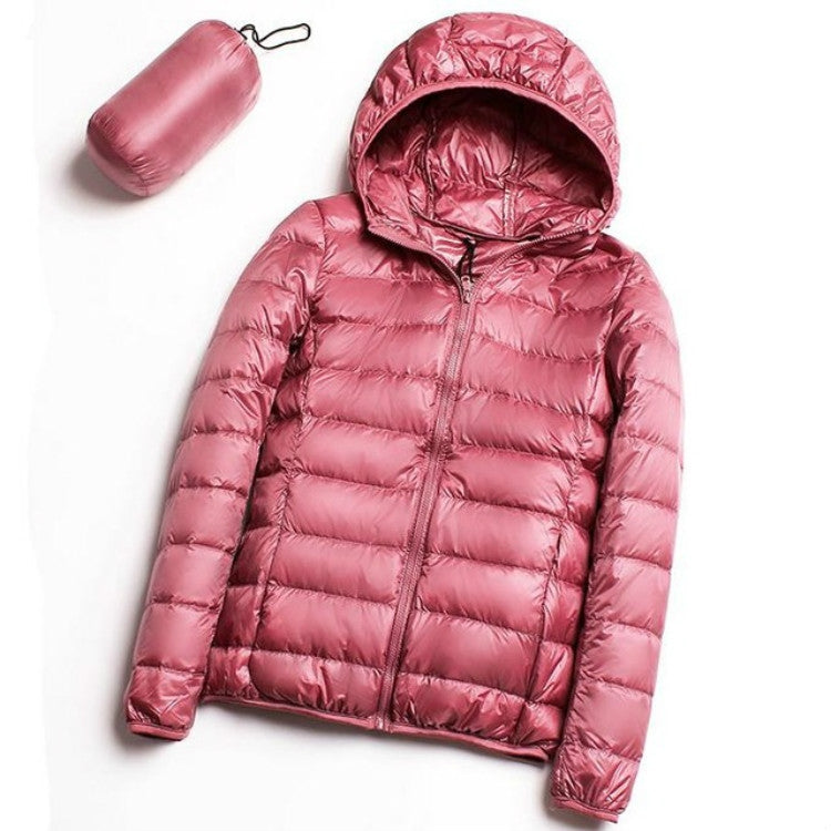 Parka donna in piumino d'anatra bianco ultra leggero