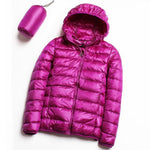Parka donna in piumino d'anatra bianco ultra leggero