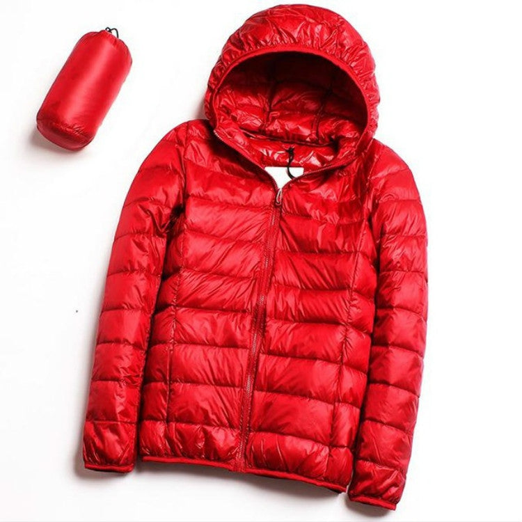 Parka donna in piumino d'anatra bianco ultra leggero