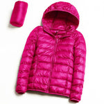Parka donna in piumino d'anatra bianco ultra leggero