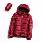 Parka donna in piumino d'anatra bianco ultra leggero