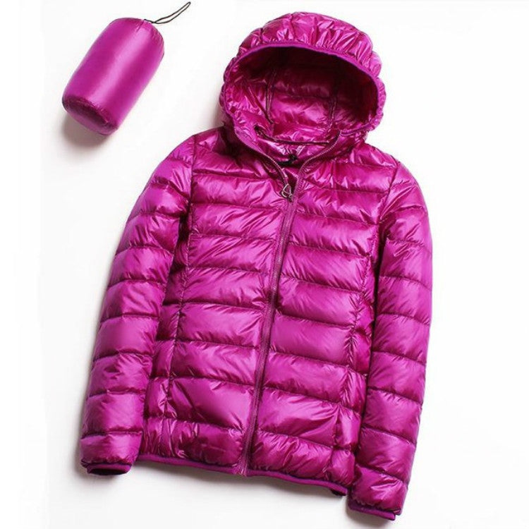 Parka donna in piumino d'anatra bianco ultra leggero