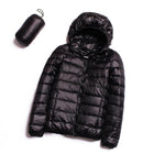 Parka donna in piumino d'anatra bianco ultra leggero
