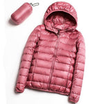 Parka donna in piumino d'anatra bianco ultra leggero