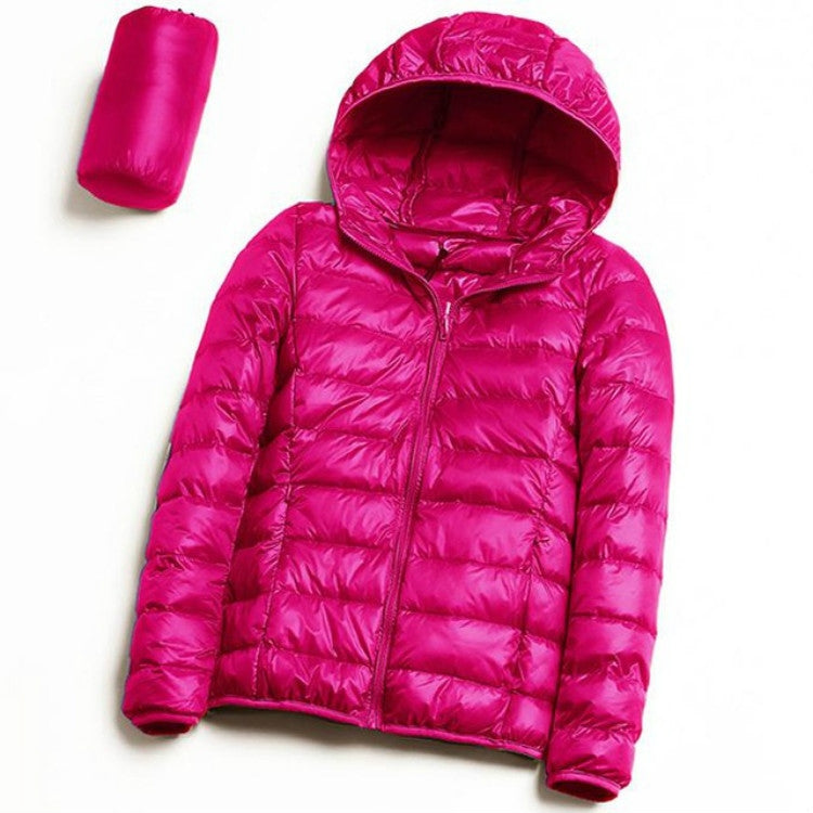 Parka donna in piumino d'anatra bianco ultra leggero