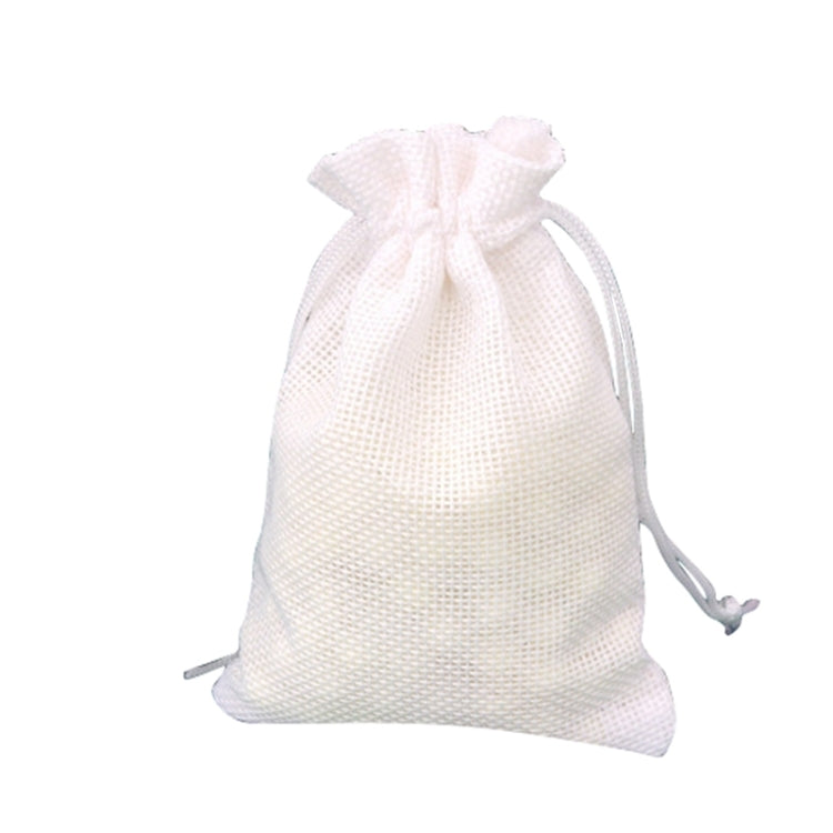 50 sacchetti regalo in lino di iuta con coulisse 10x14cm