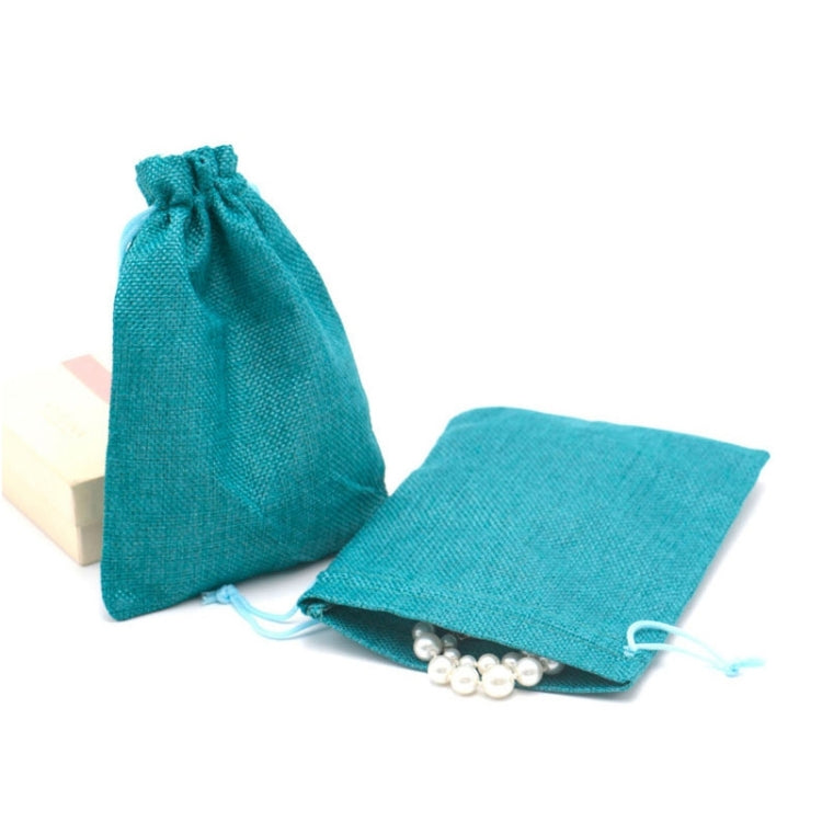50 sacchetti regalo in lino di iuta con coulisse 10x14cm