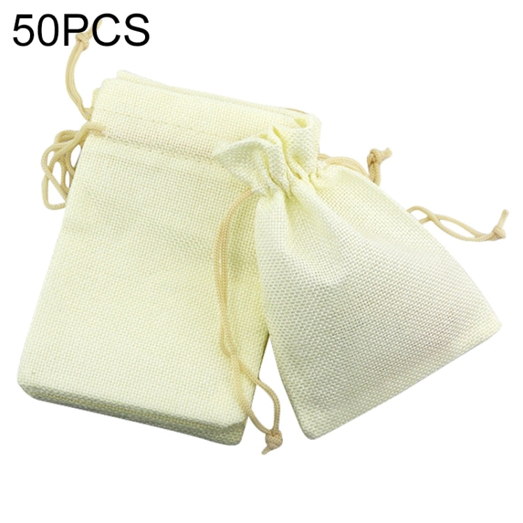 50 sacchetti regalo in lino di iuta con coulisse 10x14cm
