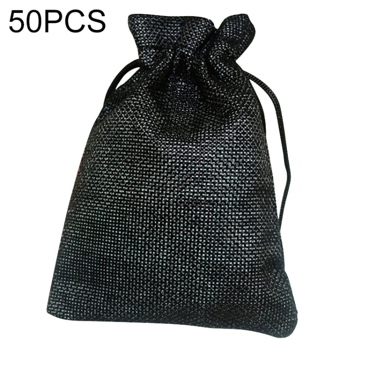 50 sacchetti regalo in lino di iuta con coulisse 10x14cm
