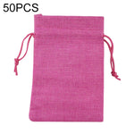50 sacchetti regalo in lino di iuta con coulisse 10x14cm