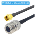 Cavo adattatore coassiale RG58 RP-SMA maschio a N femmina - immagine 7
