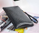 Portafoglio pochette donna motivo coccodrillo lungo
